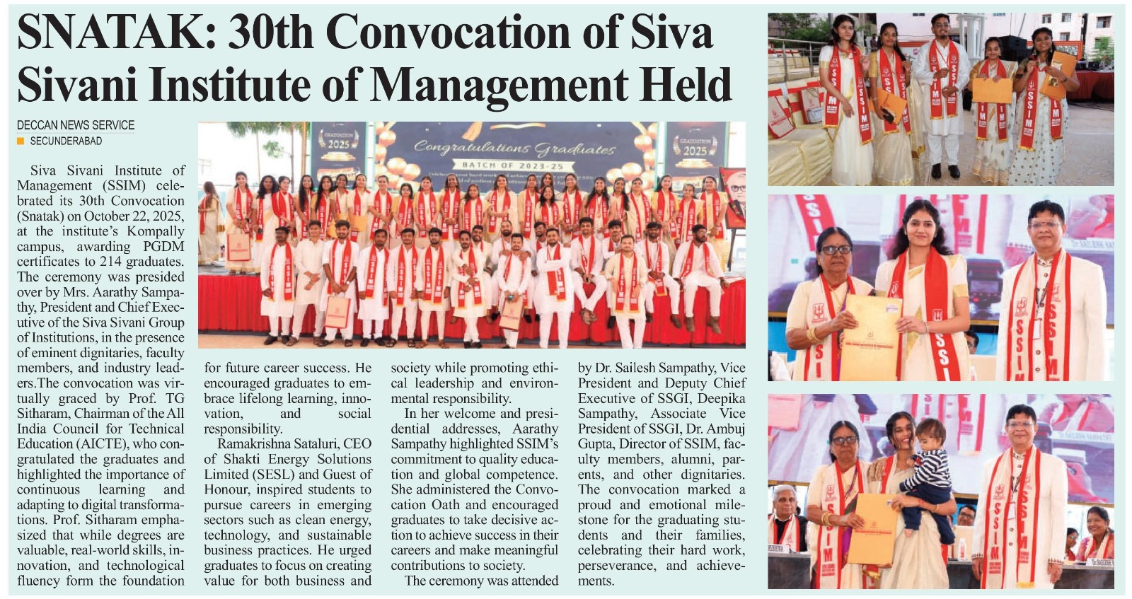 Deccan Vision Hyderabad 2025 Convocation